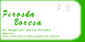 piroska borcsa business card
